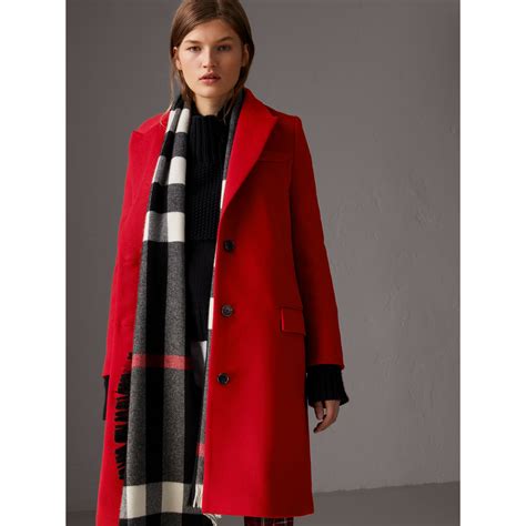 burberry cashmere paraad red coat|Burberry check wool coats.